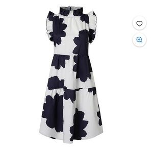 Fesfesfes Womens Dress Floral Print Round Neck Spring Dress Loose Casual small